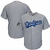 Dodgers Blank Gray 2018 World Series Cool Base Player Jersey Dzhi,baseball caps,new era cap wholesale,wholesale hats